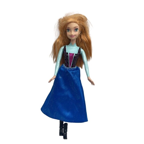 Mattel Disney Frozen Princess Anna Barbie Doll with Fashion Outfit Crown - Picture 1 of 16